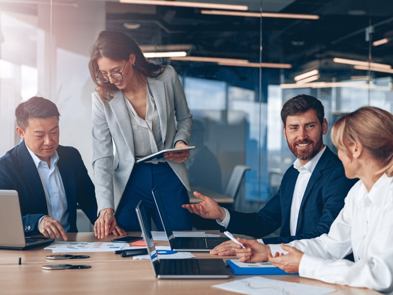 business team meeting in an office