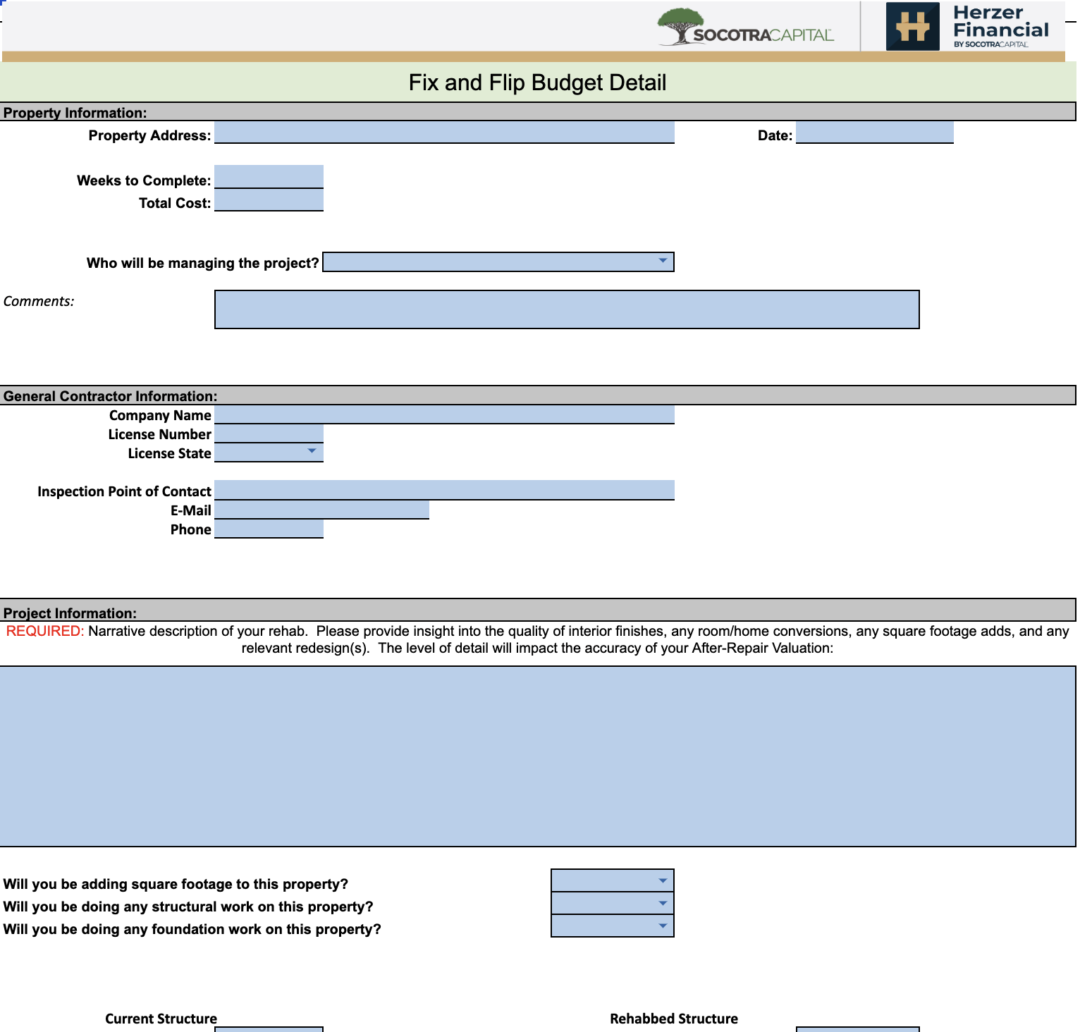 Fix and Flip Scope of Work Template